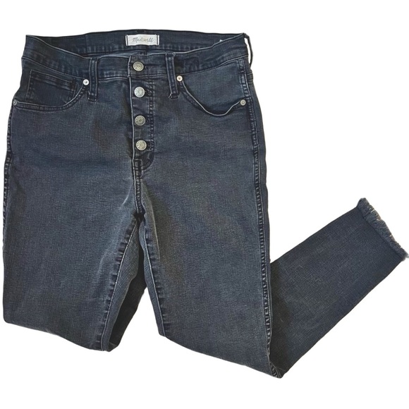 Black Madewell High waisted raw edge ankle Jean - Picture 1 of 5